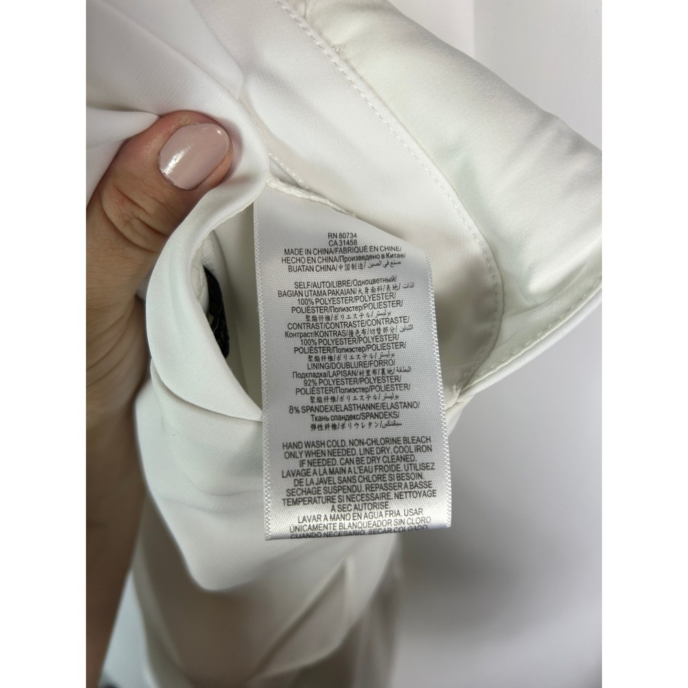 BCBGMAXAZRIA Josselyn White Bridal Jumpsuit Halter Wide Leg Reception Outfit 4 - Picture 12 of 14